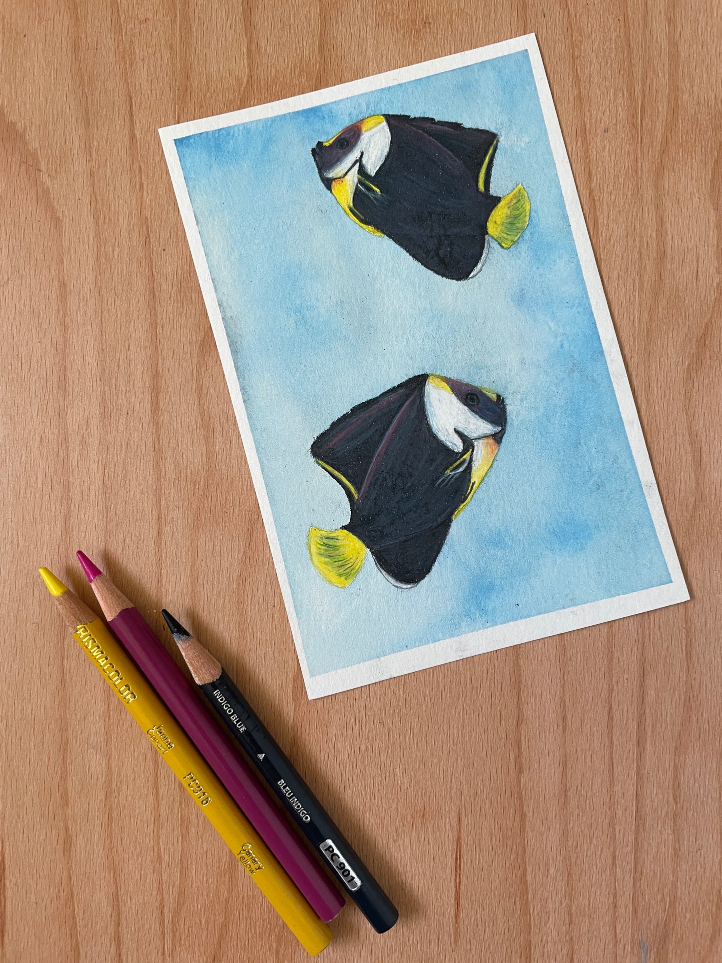Hey Fish, I'm Following You Mini Art Original