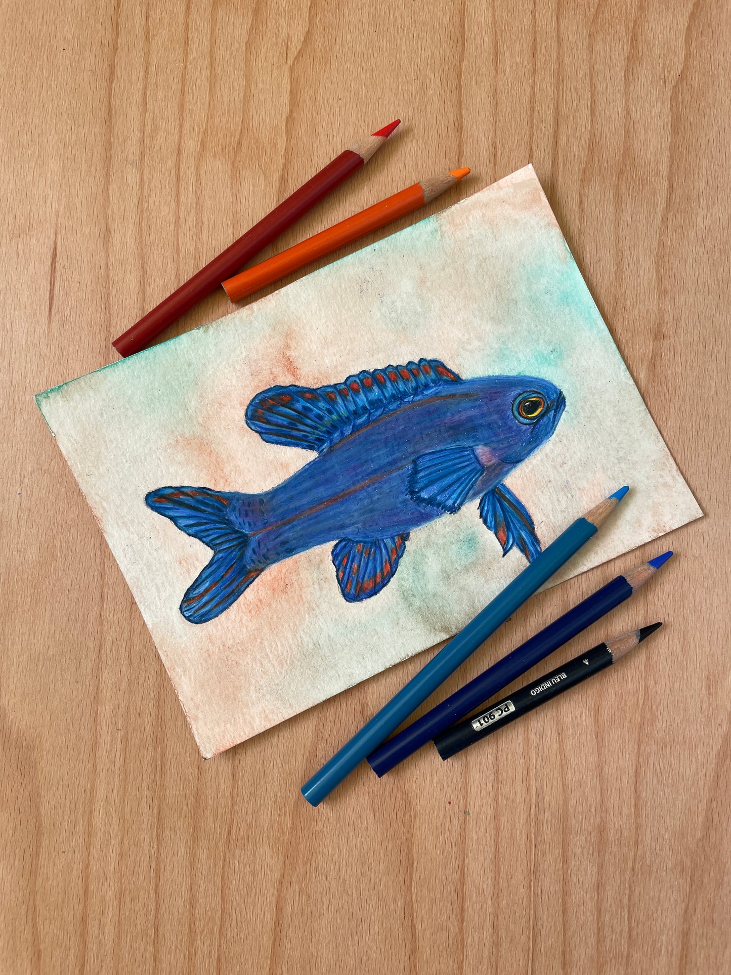 Blue and Beautiful Mini Art Original