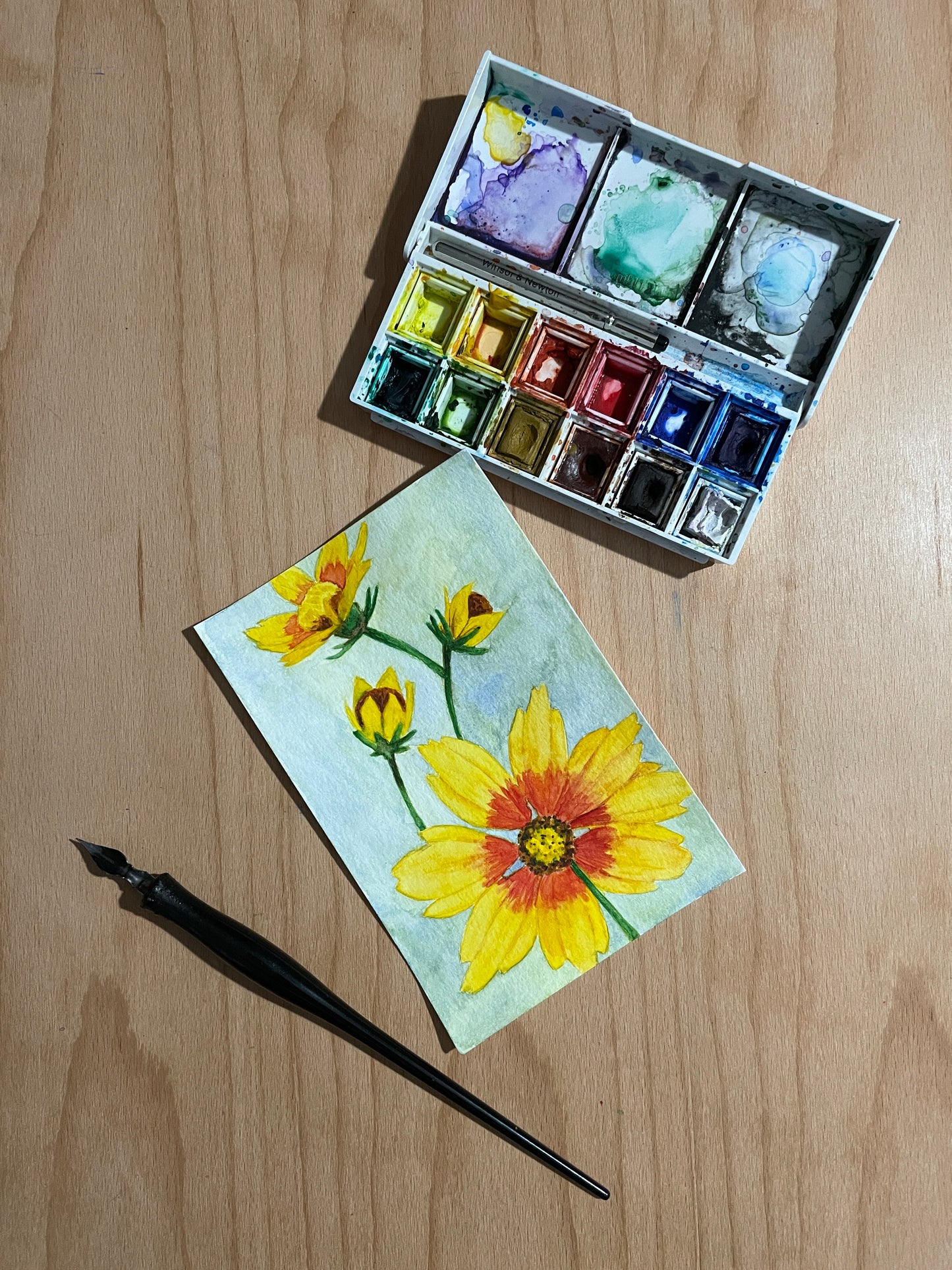 Yellow and Orange Flowers Mini Artwork Originals