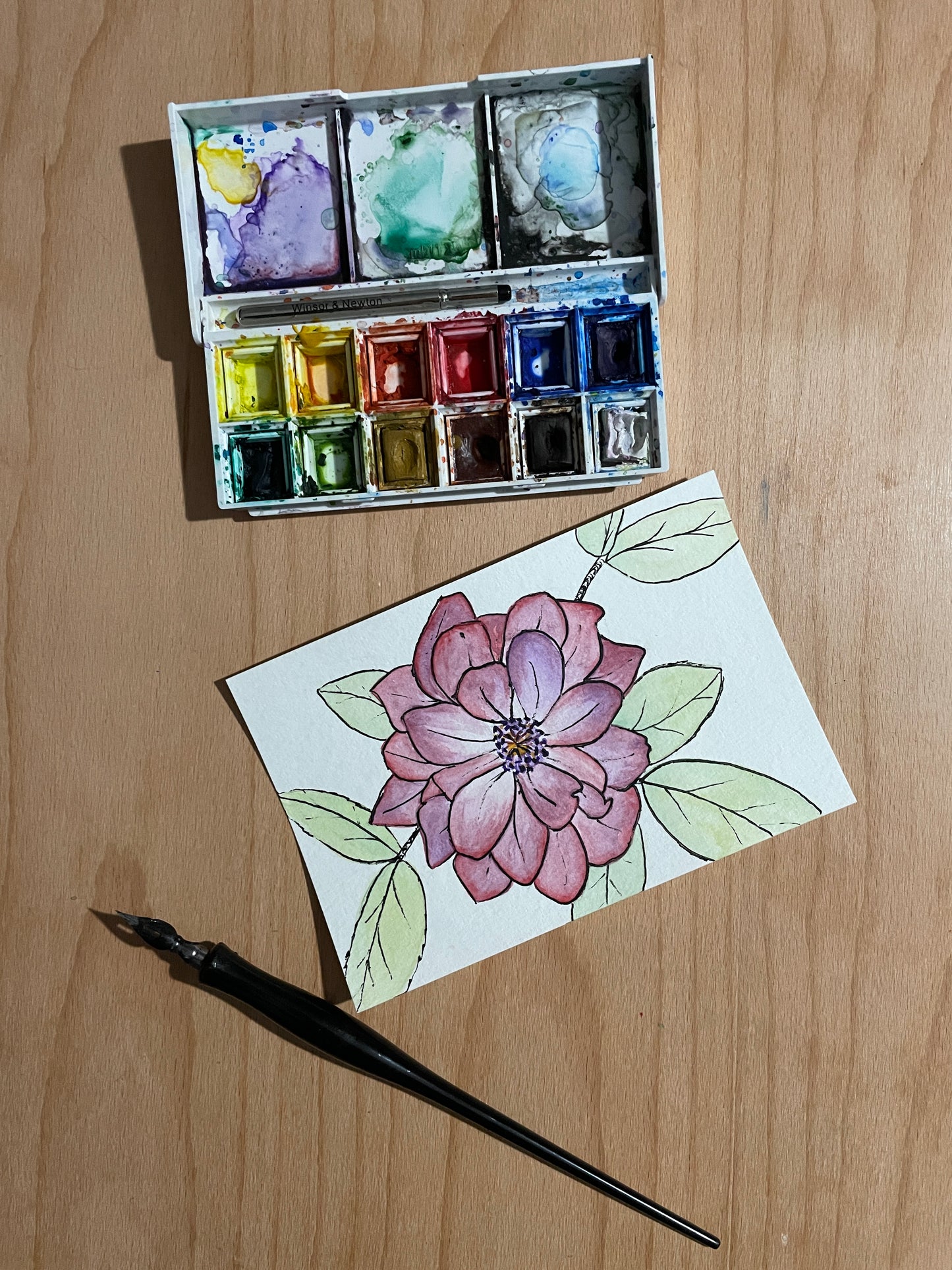 Red and Purple Rose Mini Artwork Original