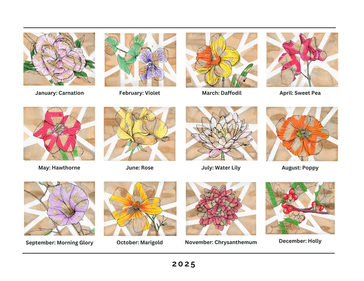 Birth Month Flower Prints