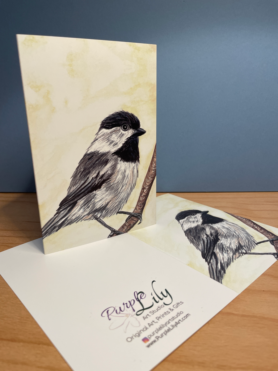 Chickadee on Branch Greeting Card