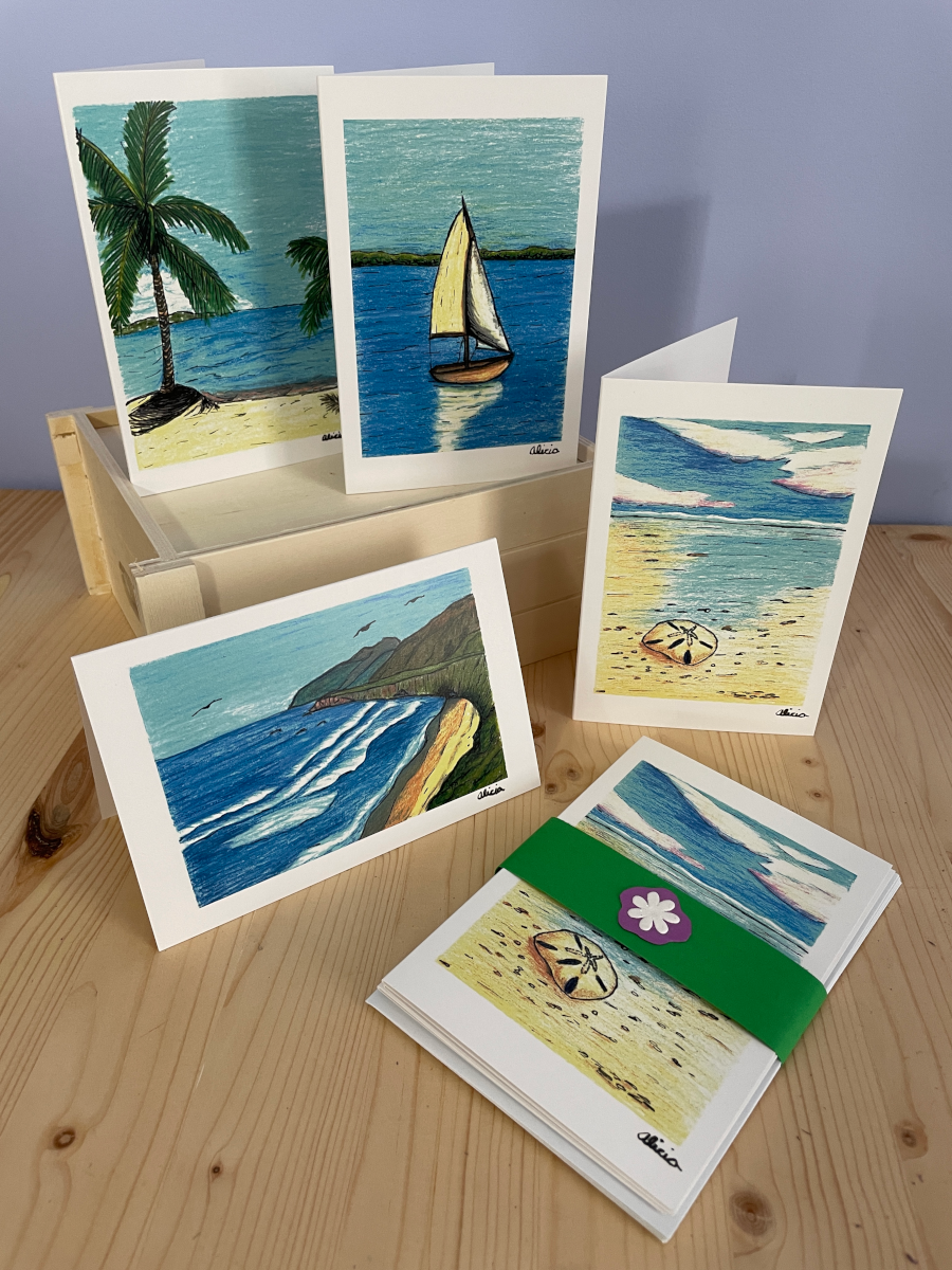 Ocean Greeting Cards Set of 4