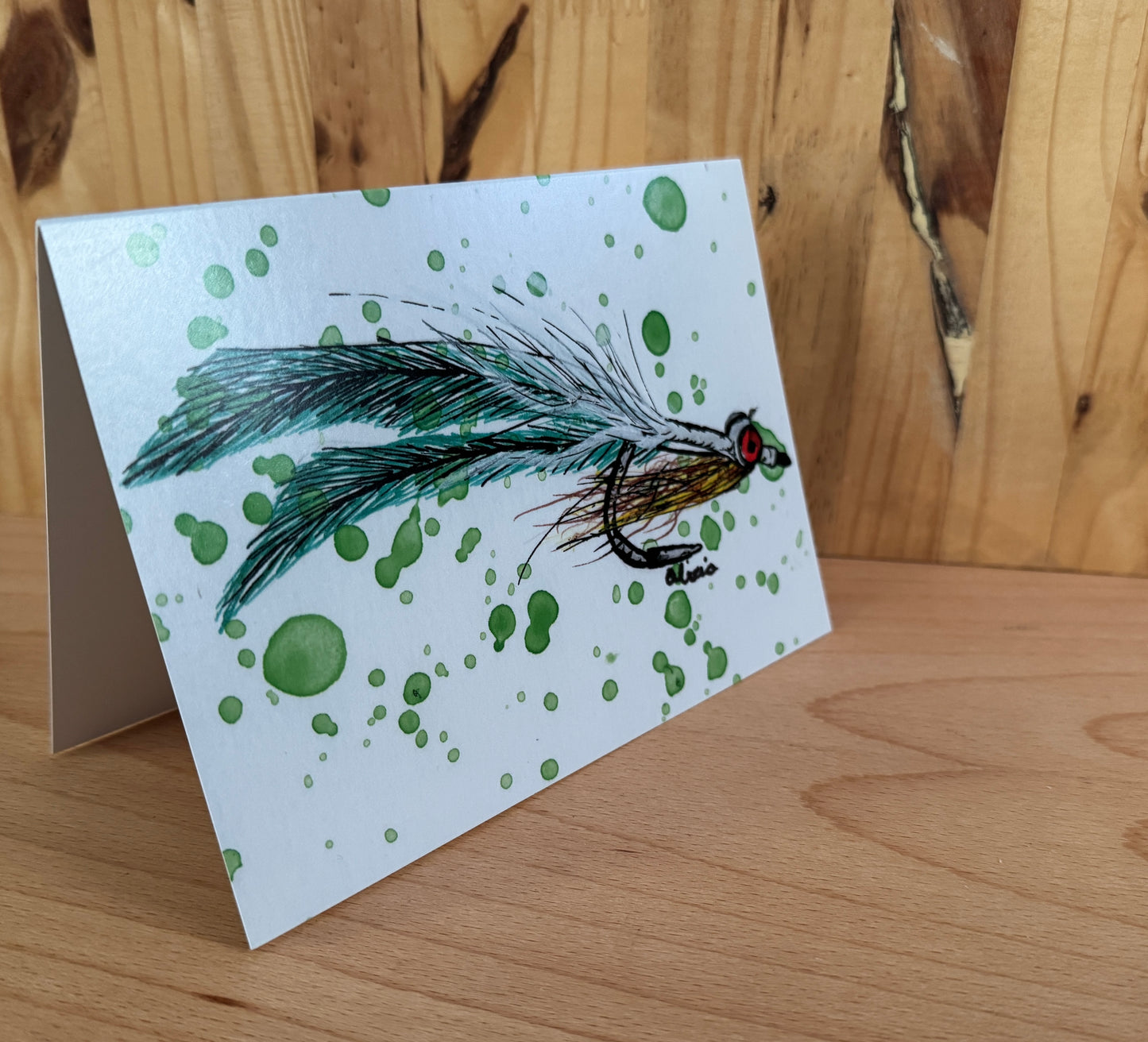 Hackle Clouser Minnow Greeting Card