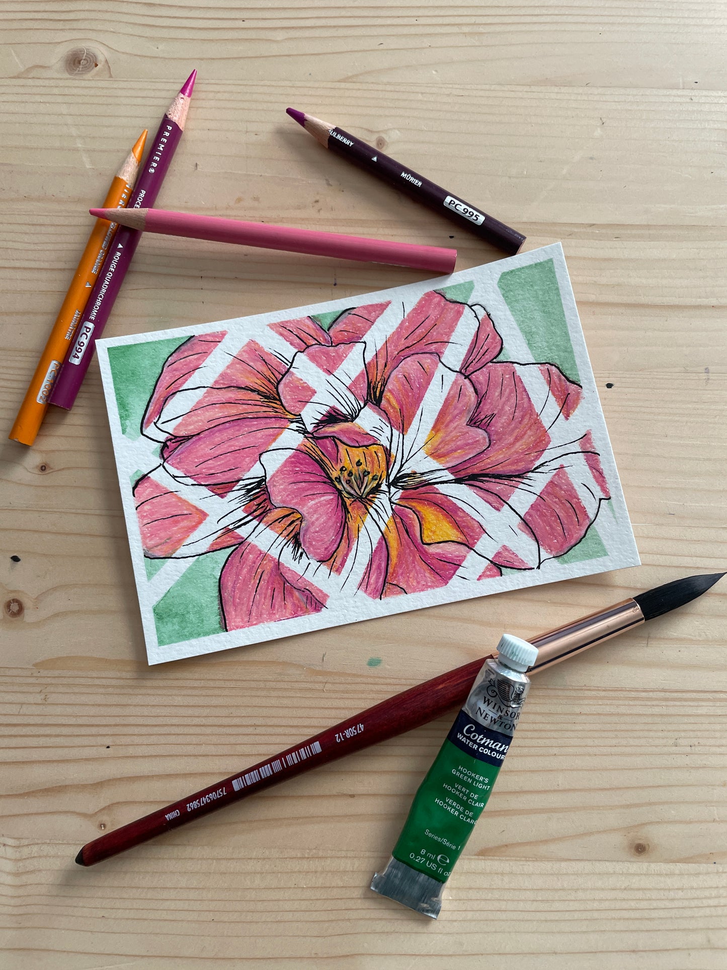 Grandpa's Rose Mini Artwork Original