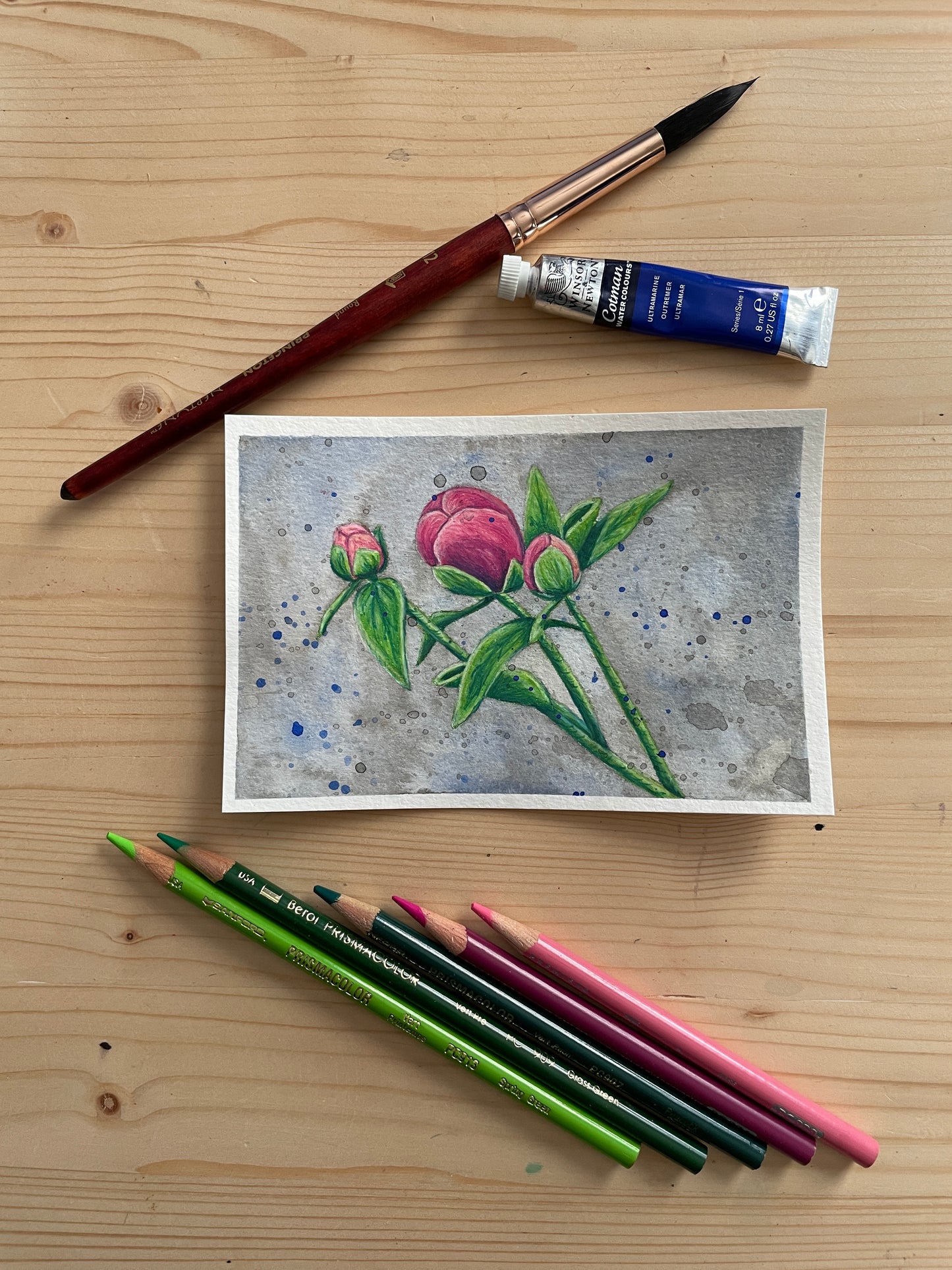 Budding Peony Mini Artwork Original