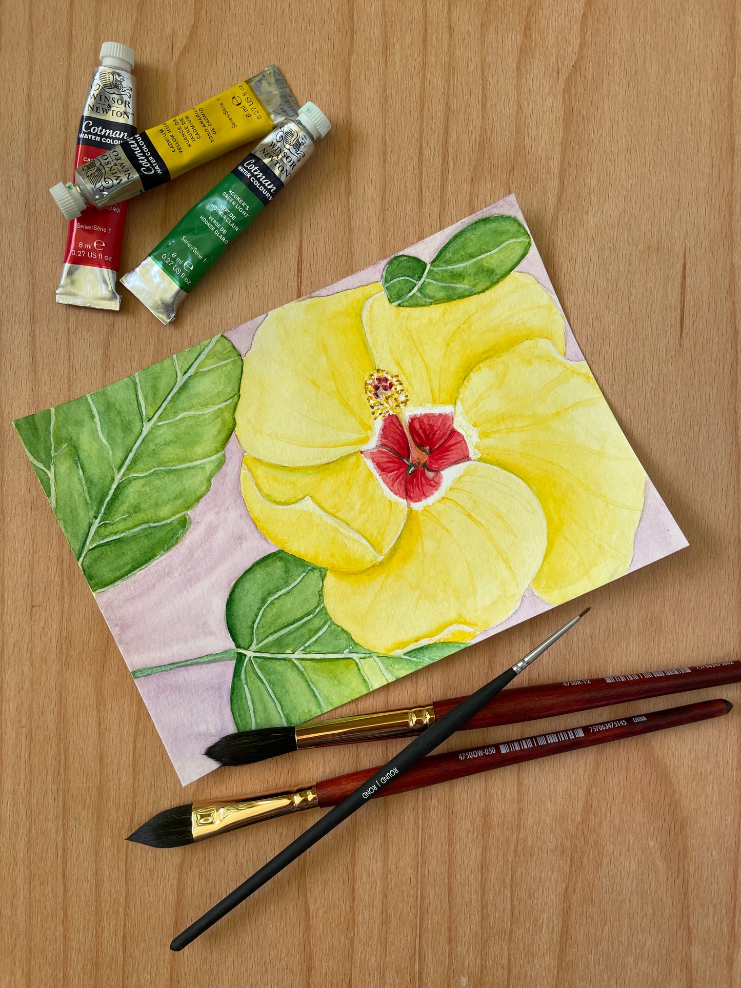 Yellow Hibiscus Mini Artwork Original