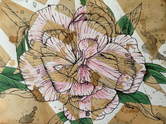 Carnation Flower Drawing Original Artwork