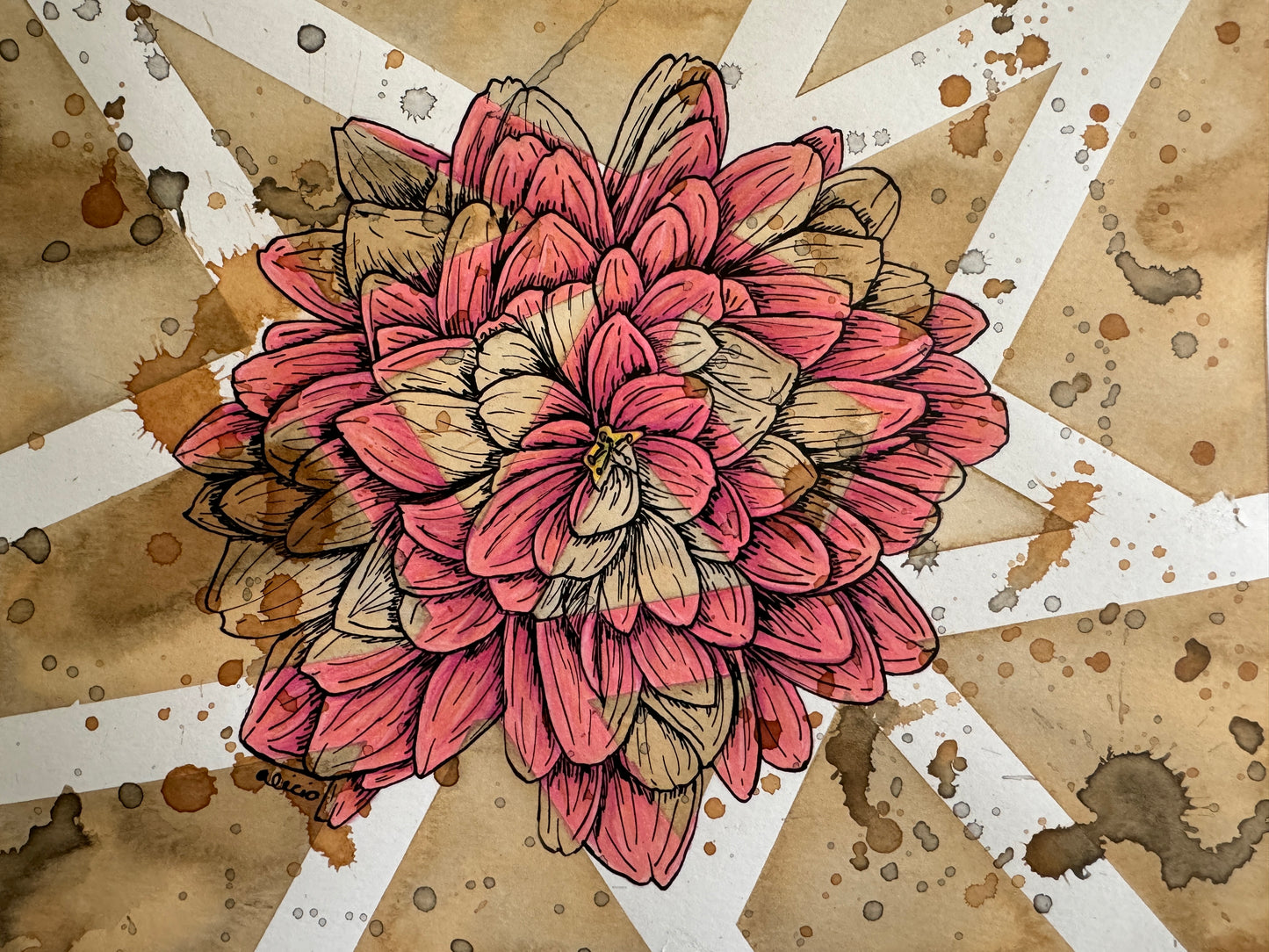 Chrysanthemum Flower Drawing Original Artwork