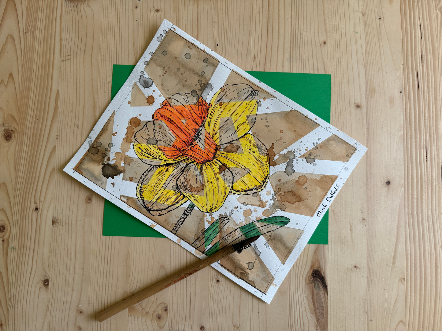 Daffodil Flower Drawing Original Artwork