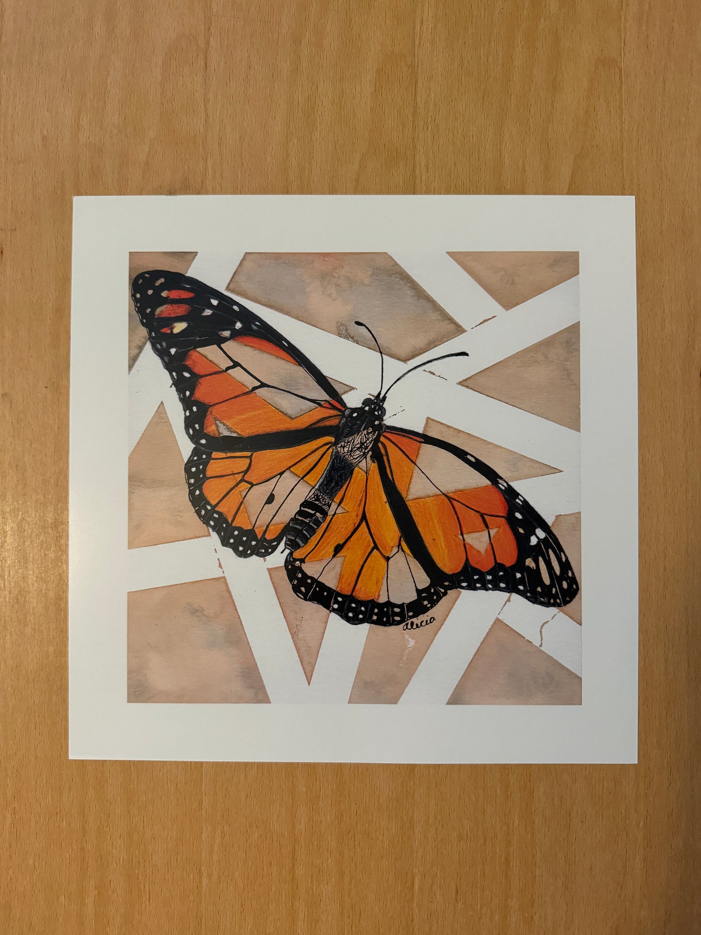 Open Wing Monarch Signed Print