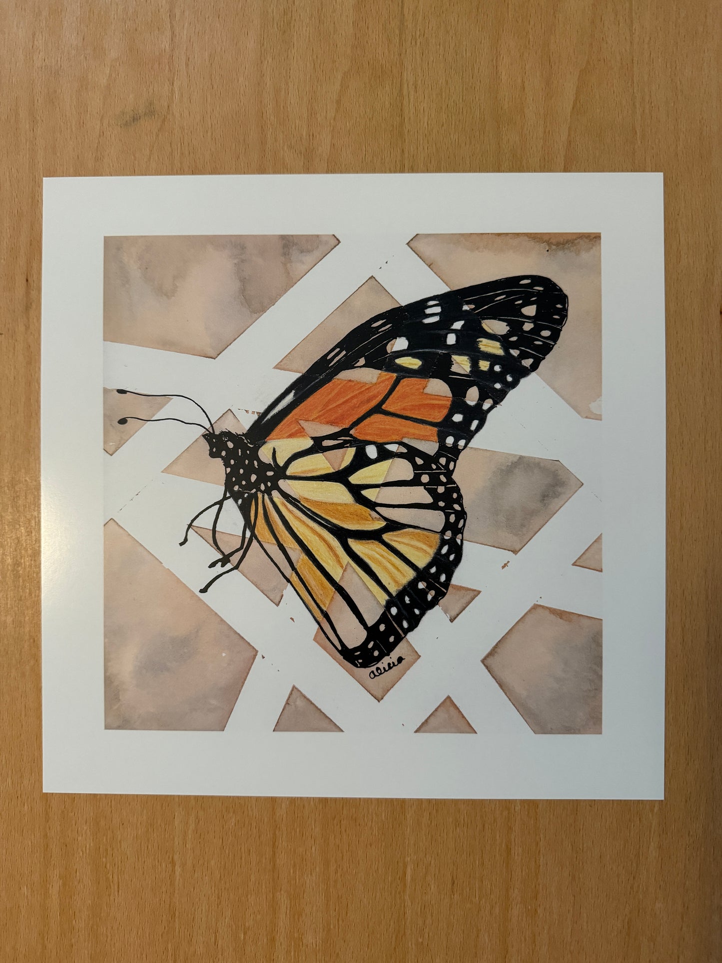 Close Wing Monarch Butterfly Signed Print