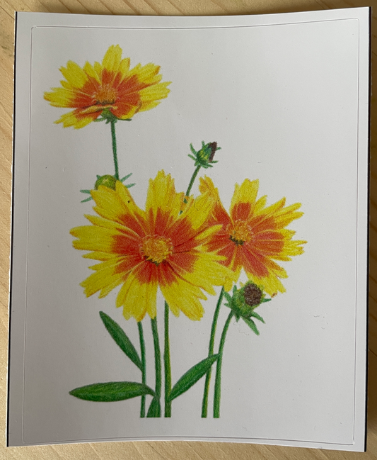 Orange and Yellow Flowers Sticker