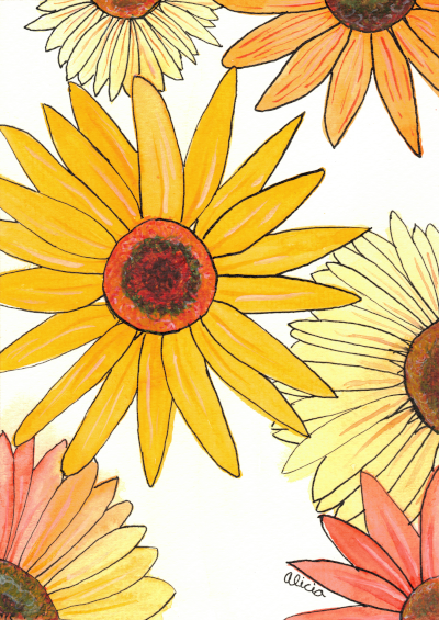 Warm Sunflowers Original Artwork